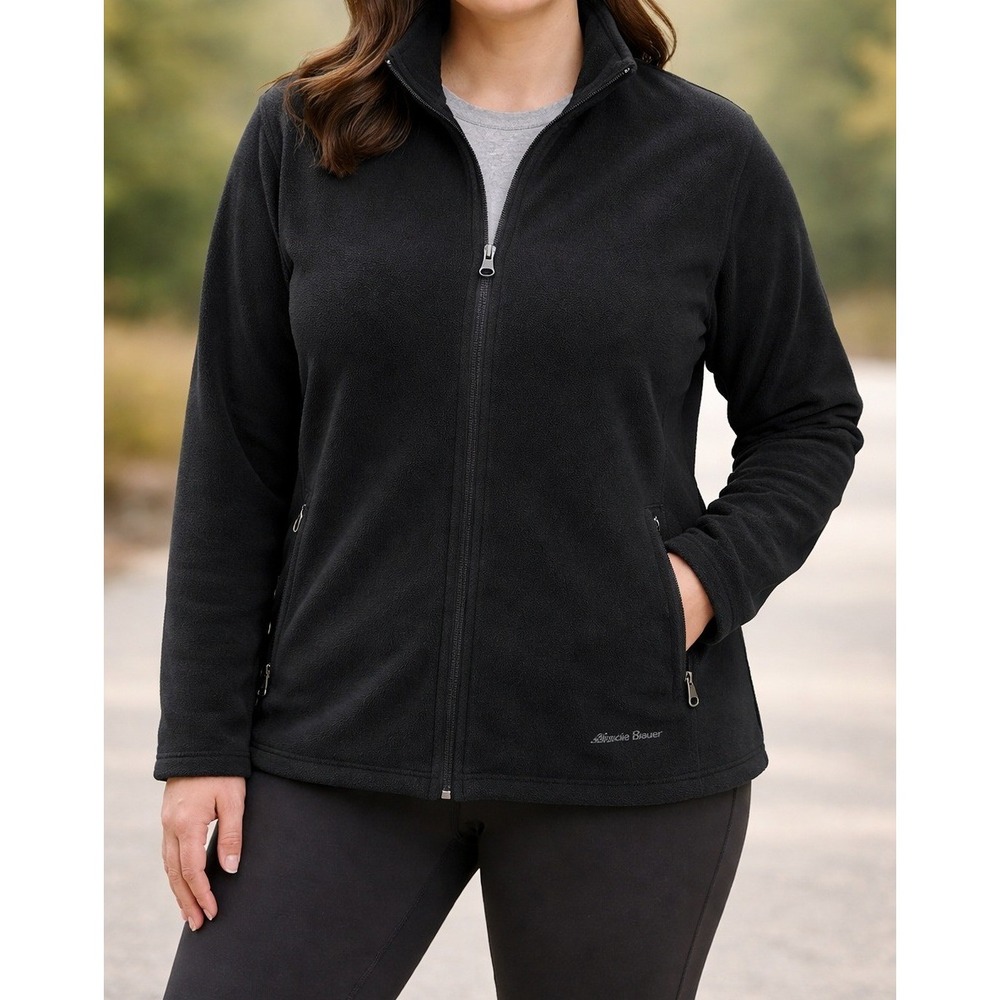 Classic Full Zip Soft Fleece Eddie‎ Bauer Everyday wear Jacket Women's L